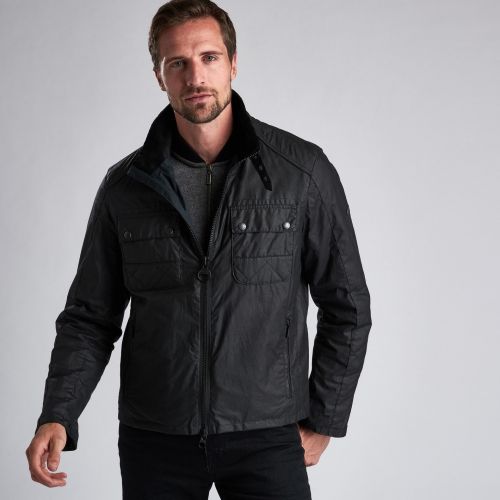Mens Black Blyton Waxed Jacket 51411 by Barbour International from Hurleys