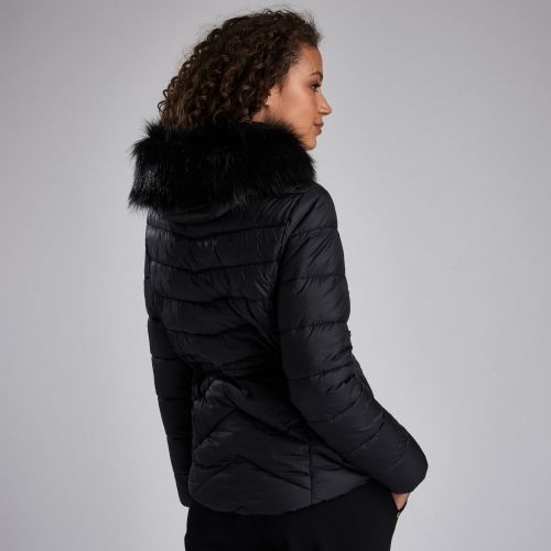 Womens Black Island Hooded Quilted Jacket 46666 by Barbour International from Hurleys