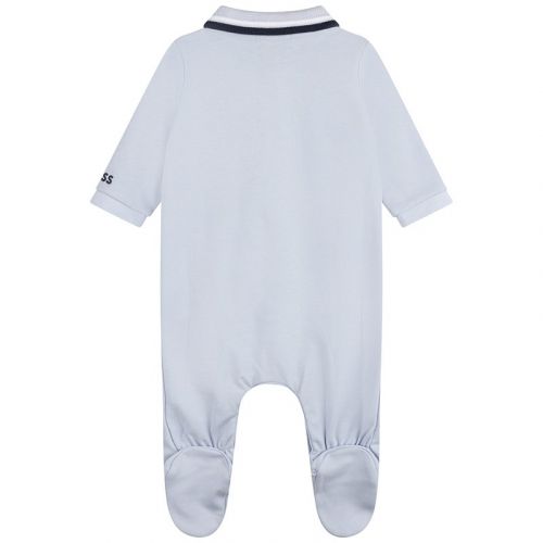 Baby Pale Blue Logo Trim Babygrow 104626 by BOSS from Hurleys