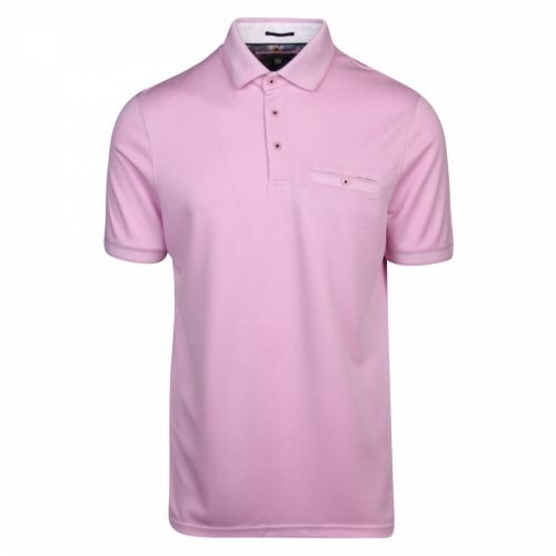 Mens Pink Frog Flat Knit S/s Polo Shirt 36058 by Ted Baker from Hurleys