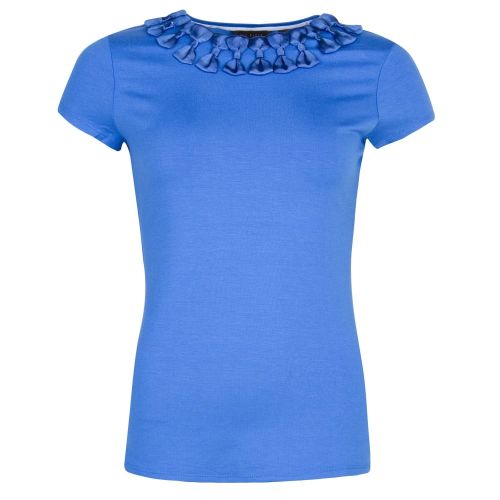 Womens Bright Blue Charre Bow Neck Trim S/s T Shirt 25803 by Ted Baker from Hurleys