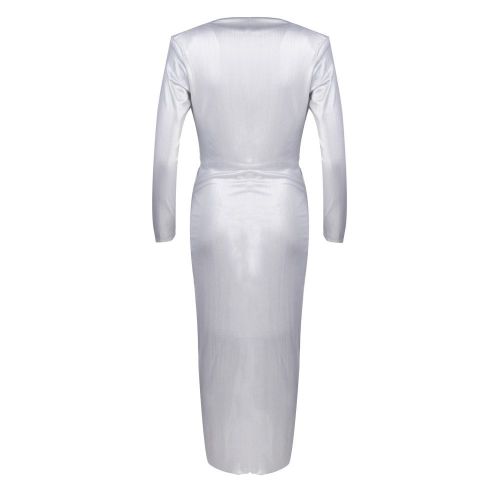 U Collection Womens Silver Plunge Wrap Dress 25607 by Forever Unique from Hurleys