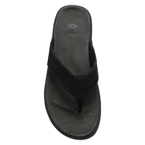 Mens Black Seaside Leather Flip Flops 59513 by UGG from Hurleys