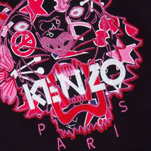 Girls Black Tiger 5 Sweat Top 11743 by Kenzo from Hurleys
