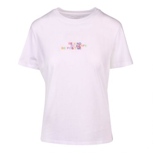 Womens Linen White Be Kind Graphic Boyfit Short sleeved  T-Shirt 103311 by French Connection from Hurleys
