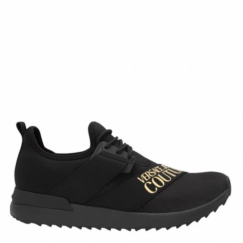 Mens Black Branded Neoprene Trainers 49797 by Versace Jeans Couture from Hurleys