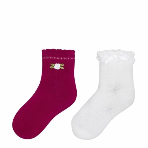 Girls Strawberry Frill & Flower 2 Pack Socks 58386 by Mayoral from Hurleys