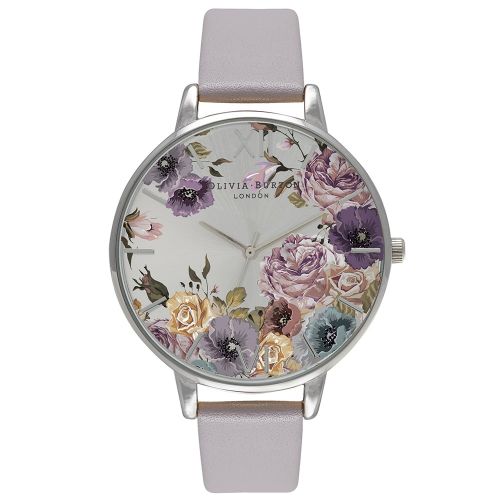 Womens Grey Lilac & Silver Parlour Watch 52050 by Olivia Burton from Hurleys