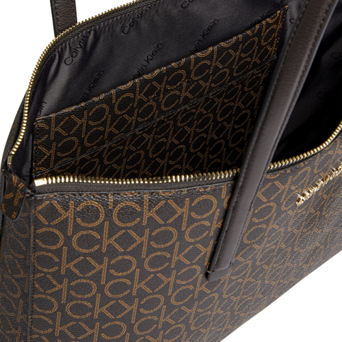 Womens Brown Mono Must Shopper Medium Bag 92565 by Calvin Klein from Hurleys