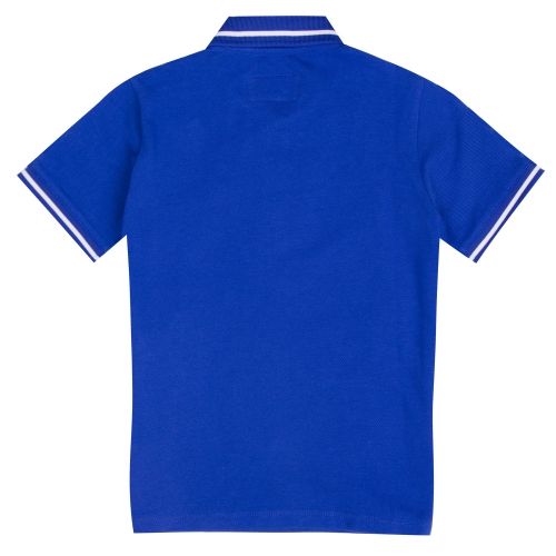 Boys Bright Blue Vertical Logo S/s Polo Shirt 37987 by Emporio Armani from Hurleys