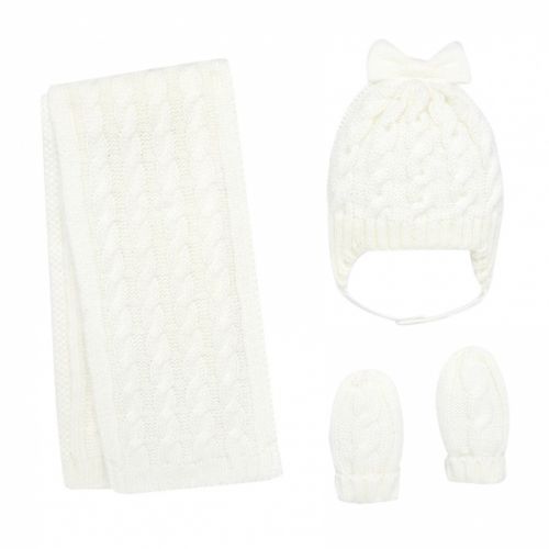 Infant Natural Knitted Hat, Scarf & Mittens 48486 by Mayoral from Hurleys