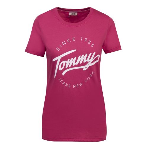 Womens Persian Red Round Logo S/s T Shirt 54989 by Tommy Jeans from Hurleys
