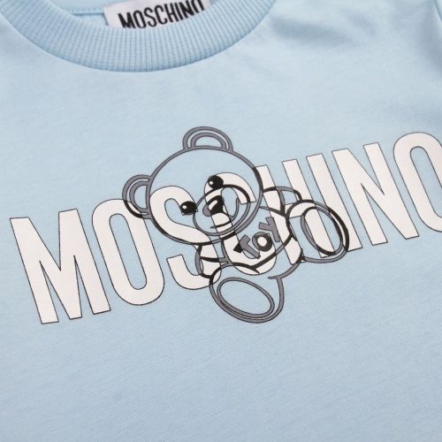 Baby Sky Blue Silver Toy Logo L/s T Shirt 90501 by Moschino from Hurleys