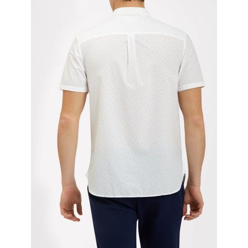 Mens White Mini Square Dot S/s Shirt 10806 by Lyle & Scott from Hurleys
