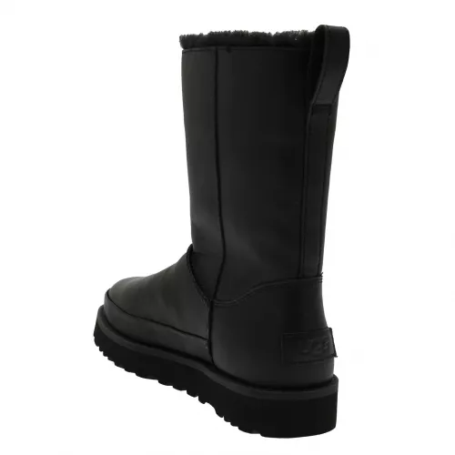 Womens Black Classic Zip Short Leather Boots 79136 by UGG from Hurleys