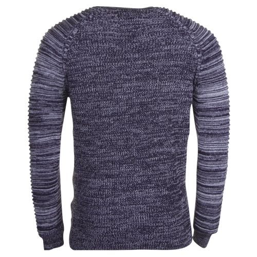 Mens Saru Blue and Ivory Suzaki Crew Neck Knitted Jumper 17859 by G Star from Hurleys