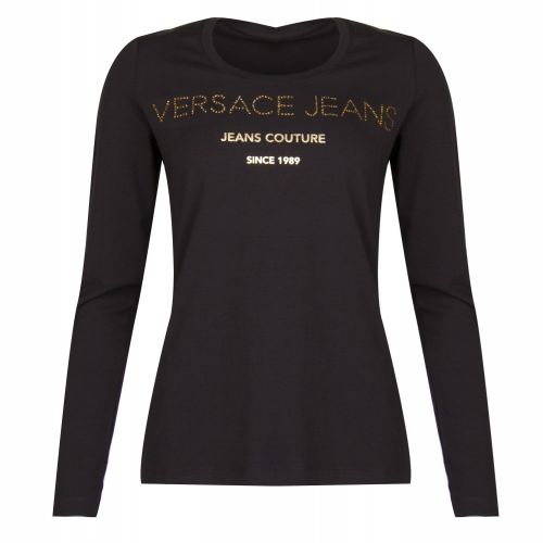 Womens Black Jewel Logo L/s T Shirt 32513 by Versace Jeans from Hurleys