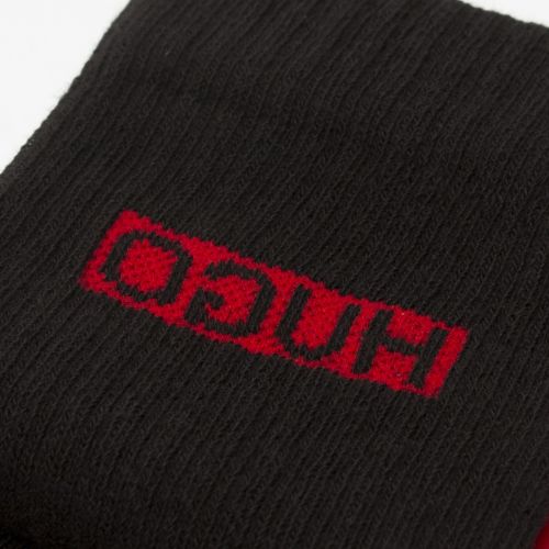 Mens Black Rib Reversed Logo Sports Socks 37780 by HUGO from Hurleys