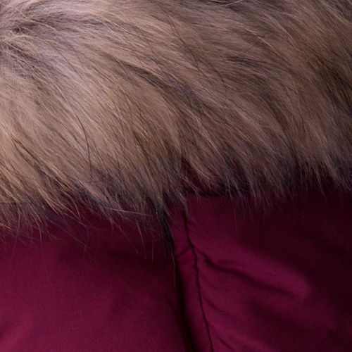 Womens Burgundy Aviator Fur Smooth Jacket 13996 by Pyrenex from Hurleys
