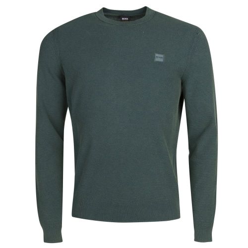 Casual Mens Dark Green Kalassy Crew Neck Knitted Top 26370 by BOSS from Hurleys