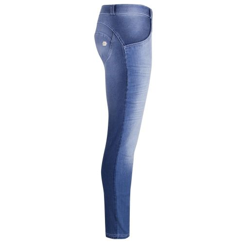 Womens Blue Crinkle Mid Rise Skinny Jeans 26103 by Freddy from Hurleys