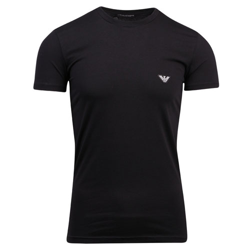 Mens Black Shiny Logo Slim Fit S/s T Shirt 107302 by Emporio Armani Bodywear from Hurleys
