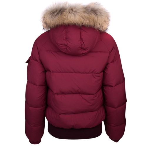 Womens Burgundy Aviator Fur Smooth Jacket 13997 by Pyrenex from Hurleys