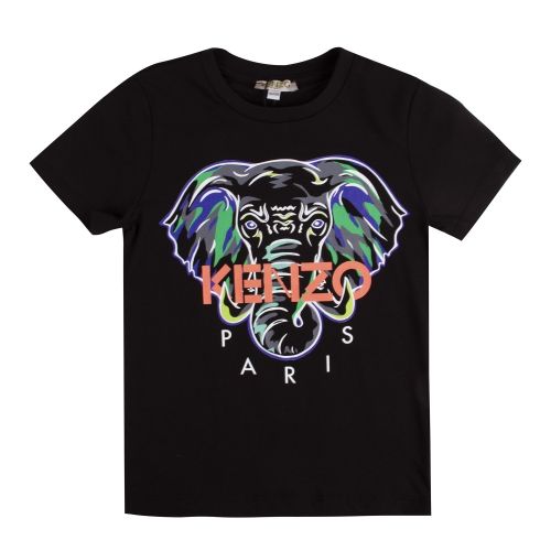 Boys Black James Elephant S/s T Shirt 53680 by Kenzo from Hurleys