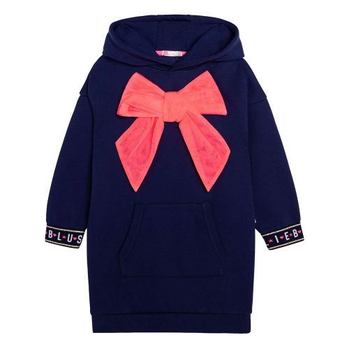 Girls Navy Bow Sweater Dress 96009 by Billieblush from Hurleys