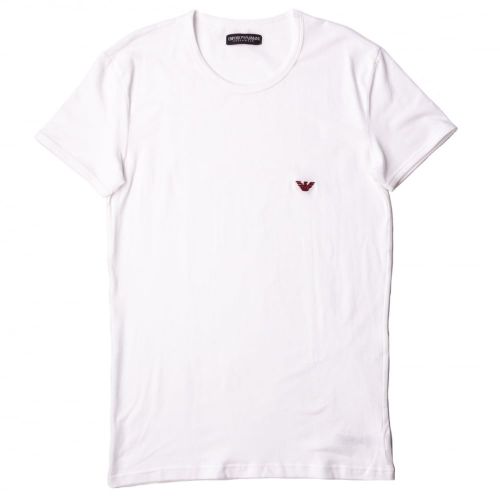 Mens White Back Print Crew S/s Tee Shirt 66865 by Emporio Armani from Hurleys