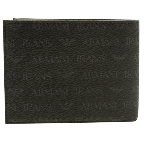 Mens Black Multi Logo Trifold Wallet 11144 by Armani Jeans from Hurleys
