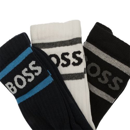 Mens Miscellaneous 3 Pack Ribbed Stripe Socks 109747 by BOSS from Hurleys