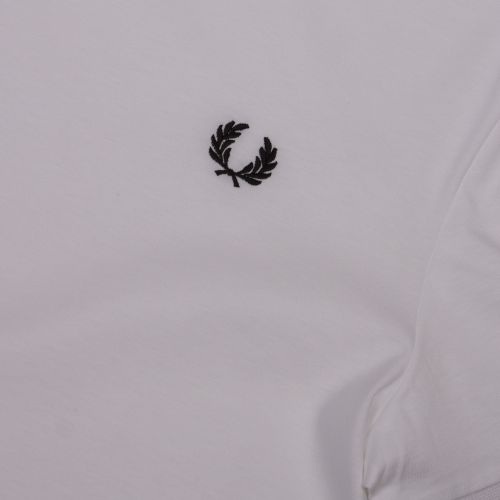 Mens White Bold Tipped Cuff S/s T Shirt 47661 by Fred Perry from Hurleys
