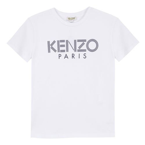 Boys Optical White Fantastic Logo S/s T Shirt 30822 by Kenzo from Hurleys