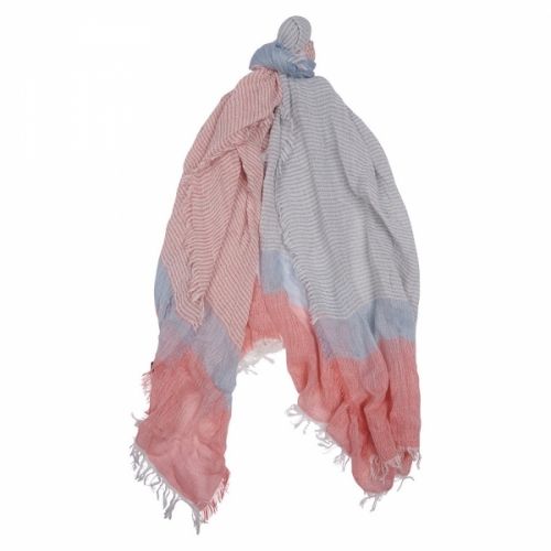 Womens Blue/Pink Whitmore Stripe Wrap Scarf 38719 by Barbour from Hurleys