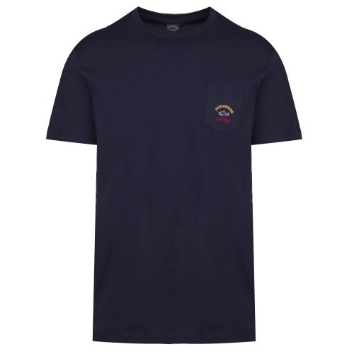 Mens Navy Classic Pocket Custom Fit S/s T Shirt 36731 by Paul And Shark from Hurleys