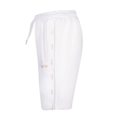 Athleisure Mens White/Gold Headlo 2 Sweat Shorts 83759 by BOSS from Hurleys