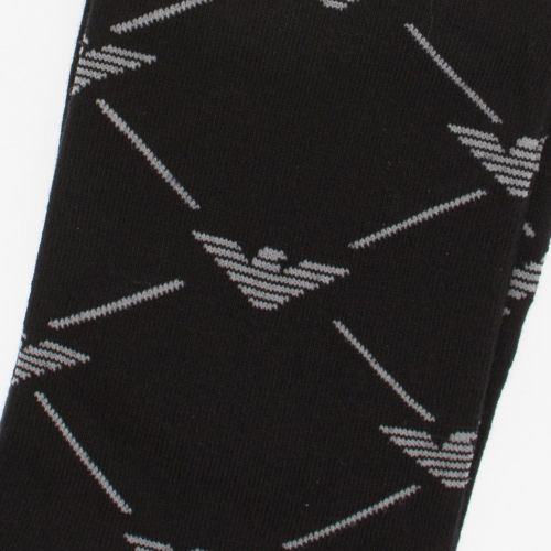 Mens Black/Dove Grey Logo Diamond 2 Pack Socks 48076 by Emporio Armani Bodywear from Hurleys