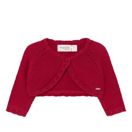 Baby Red Basic Short Cardigan 91528 by Mayoral from Hurleys