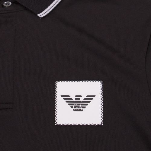 Mens Black Tipped Branded Patch S/s Polo Shirt 45679 by Emporio Armani from Hurleys