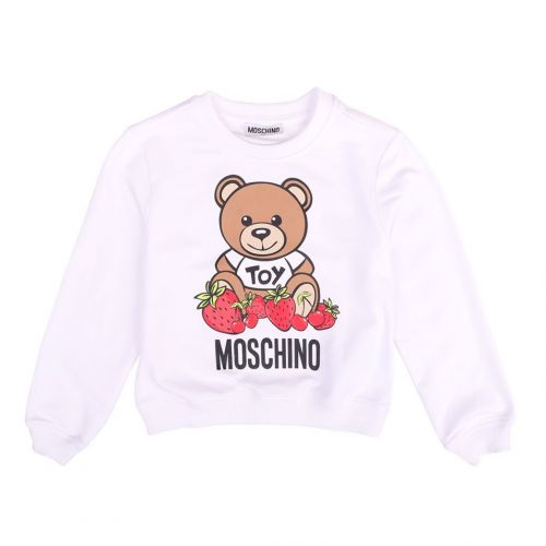 Girls White Toy Strawberry Sweat Top 101233 by Moschino from Hurleys