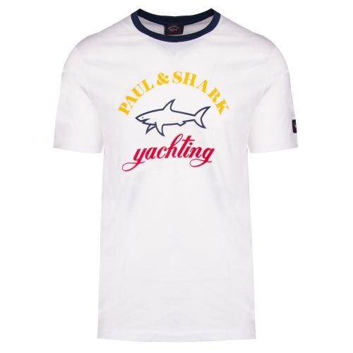 Mens White Tri Colour Logo Custom Fit S/s T Shirt 36713 by Paul And Shark from Hurleys