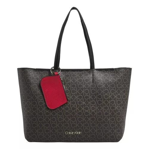 Womens Brown Mono Must Medium Shopper Bag & Purse 49864 by Calvin Klein from Hurleys