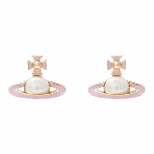 Womens Pink/Pearl Iris Bas Relief Earrings 54460 by Vivienne Westwood from Hurleys