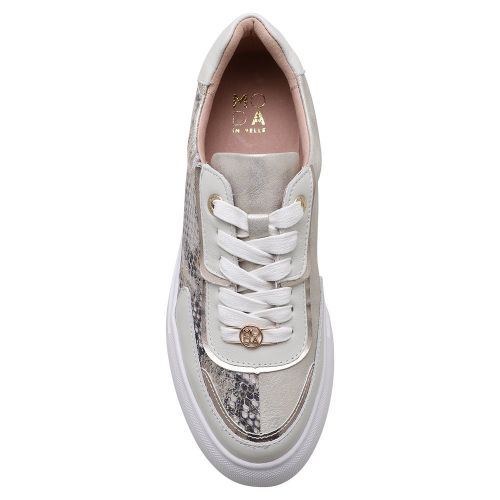 Womens Off White Azelia Snake Effect Trainers 103767 by Moda In Pelle from Hurleys