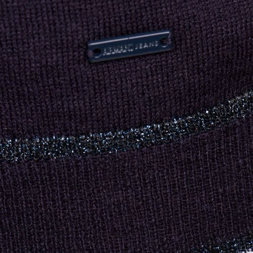 Womens Navy Contrast Trim Knitted Jumper 70282 by Armani Jeans from Hurleys