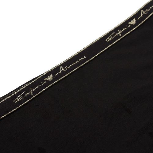 Womens Black Glitter Logo 2 Pack Briefs 93097 by Emporio Armani Bodywear from Hurleys