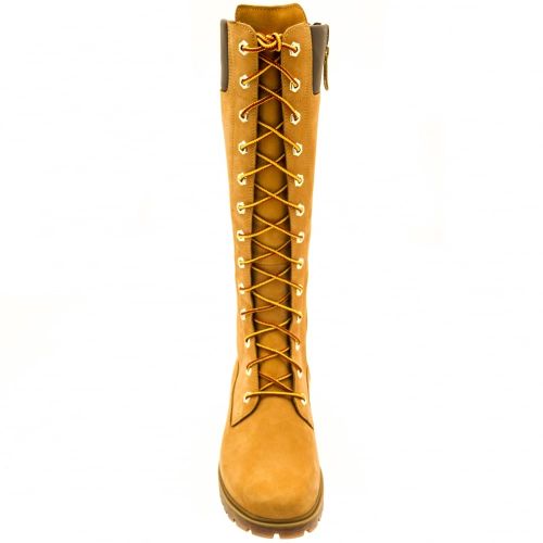 Womens Wheat 14 Inch Side-Zip Lace-Up Boots 67998 by Timberland from Hurleys