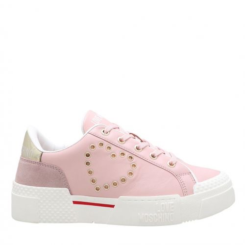 Womens Pink Mix Stud Heart Trainers 96621 by Love Moschino from Hurleys