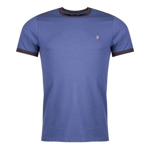 Mens Bobby Blue Groves Ringer S/s T Shirt 32680 by Farah from Hurleys